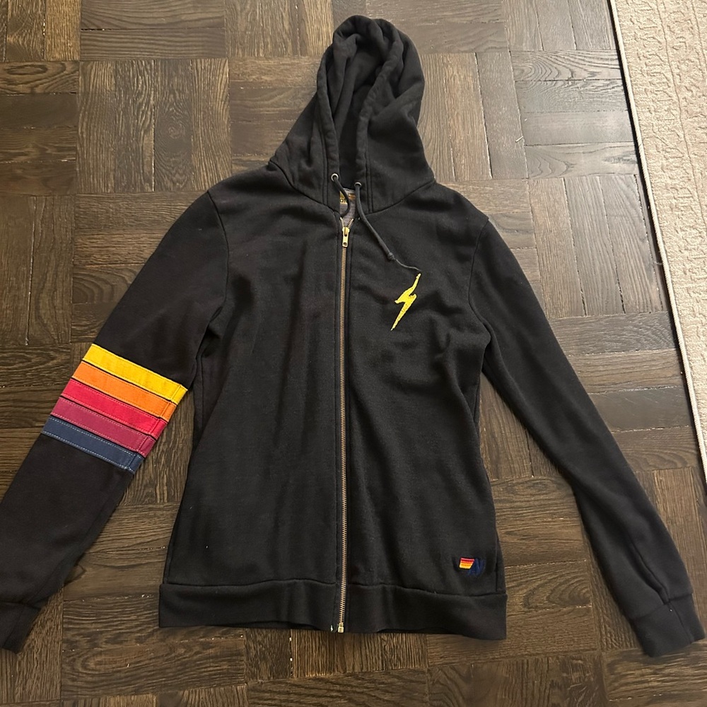 AVIATOR NATION HOODED ZIP UP SWEATSHIRT